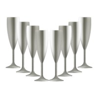 White Coloured Champagne Flute set of 8